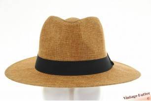 Airy summer fedora Mlle Citron brown viscose 60 (XL) [new]
