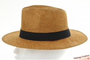 Airy summer fedora Mlle Citron brown viscose 60 (XL) [new]