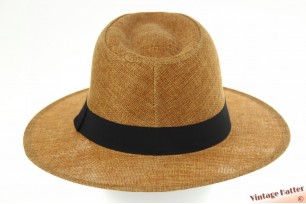 Airy summer fedora Mlle Citron brown viscose 60 (XL) [new]
