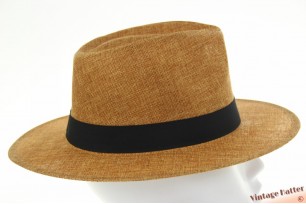 Airy summer fedora Mlle Citron brown viscose 60 (XL) [new]