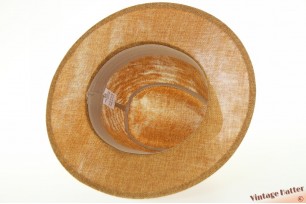 Airy summer fedora Mlle Citron brown viscose 60 (XL) [new]