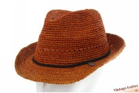 Zomer trilby Barts Hunze hat terra oranje bruin raffia 56-59 [nieuw]