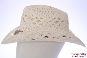 Zomer Western hoed Hawkins wit met schelpen 57 [nieuw]