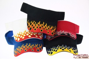 Zonneklep SkyHigh zwart met gele vlammen en klittenband 52-63 [nieuw]