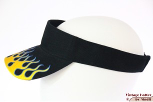 Zonneklep SkyHigh zwart met gele vlammen en klittenband 52-63 [nieuw]