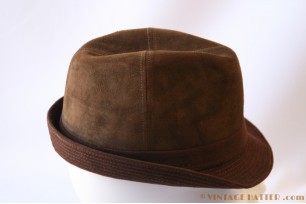 Suede Gents hat brown 58