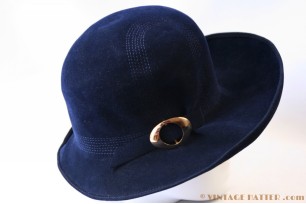 © VintageHatter.com | d-5004-54-1 Ladies hat Tillmann & Steinrich blue 54 Ladies hat Tillmann & Steinrich blue 54
