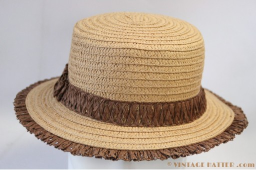 Boater Hawkins bruin papier vouwbaar 57 Boater Hawkins bruin papier vouwbaar 57