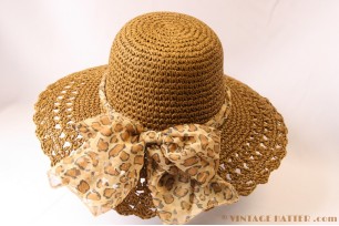 © VintageHatter.com | z-8008-57-1 Strandhoed bruin papier vouwbaar 57 Strandhoed bruin papier vouwbaar 57