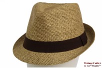 Trilby hat rough straw look greenish yellow 58 [new]
