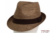 Trilby hat rough straw look light brown 58 [new]