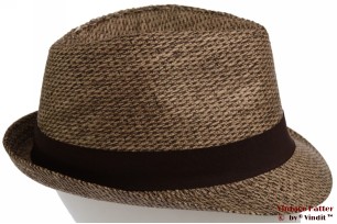 Trilby hat rough straw look light brown 59 [new]