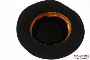 Round gents hat black felt 55,5 - 56