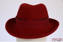 Ladies fedora red felt 55