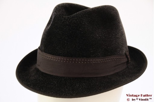 © VintageHatter.com | h-7021-56-11 Gleufhoed Kashmir donker grijs haarvilt 56 Gleufhoed Kashmir donker grijs haarvilt 56