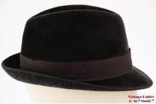 © VintageHatter.com | h-7021-56-11 Gleufhoed Kashmir donker grijs haarvilt 56 Gleufhoed Kashmir donker grijs haarvilt 56
