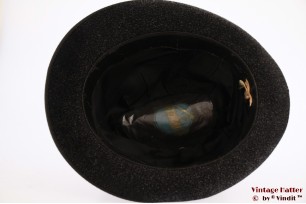© VintageHatter.com | h-7021-56-11 Gleufhoed Kashmir donker grijs haarvilt 56 Gleufhoed Kashmir donker grijs haarvilt 56
