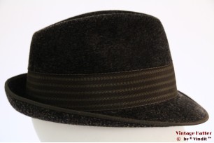 © VintageHatter.com | h-7016-56-5 Fedora grey fur felt 56 Fedora grey fur felt 56