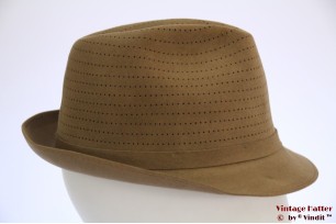 © VintageHatter.com | h-7008-56-4 Fedora Wegener beige perforated felt 56 Fedora Wegener beige perforated felt 56