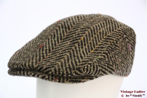 Platte pet Hawkins dik tweed bruin vissengraat 58 [nieuw]