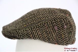 Platte pet Hawkins dik tweed bruin vissengraat 58 [nieuw]