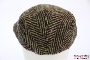 Platte pet Hawkins dik tweed bruin vissengraat 58 [nieuw]