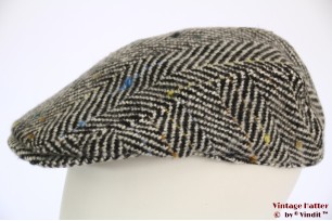 Platte pet Hawkins dik tweed zwart-wit vissengraat 58 [nieuw]