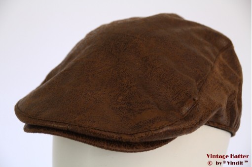 Platte pet Hawkins bruin ruw leer-look 59 [nieuw]