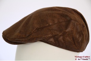 Platte pet Hawkins bruin ruw leer-look 59 [nieuw]