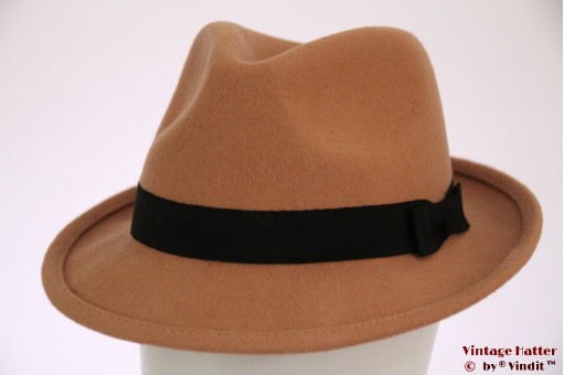 Low fedora Hawkins beige wool felt 58 [new]