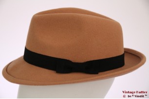 Low fedora Hawkins beige wool felt 58 [new]