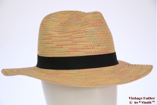 Dames gleufhoed Hawkins meerkleurig zwarte band 54-57 [nieuw]