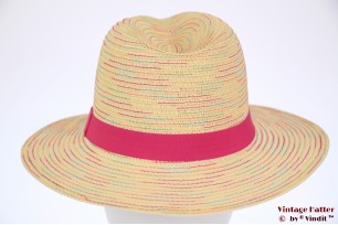 Dames gleufhoed Hawkins meerkleurig roze band 54-57 [nieuw]