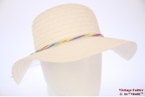 Ladies floppy beach hat white paper 56 [new]