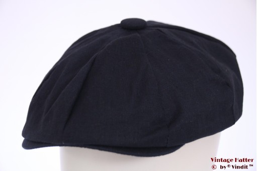 Summer paperboy cap Hawkins dark blue linnen 57,5 [new]
