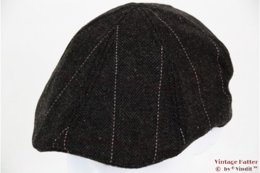 Flatcap Hawkins tweed pre-shaped dark brown grey 59 [new]
