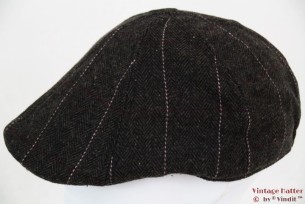 Flatcap Hawkins tweed pre-shaped dark brown grey 59 [new]