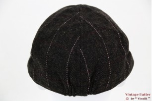 Flatcap Hawkins tweed pre-shaped dark brown grey 59 [new]