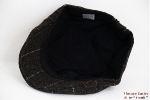 Flatcap Hawkins tweed pre-shaped dark brown grey 59 [new]