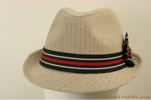 Trilby Hawkins beige pinstripe linnen 57 [new]
