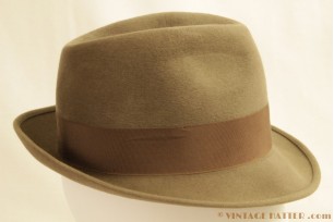 © VintageHatter.com | h-7002-55-1 Fedora Panizza Sportsman brownish grey 55 Fedora Panizza Sportsman brownish grey 55