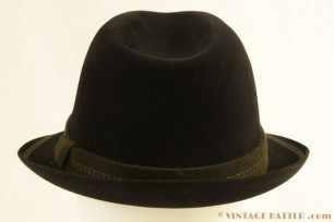 © VintageHatter.com | h-9017-58-11 Fedora Hückel black with green band 58 Fedora Hückel black with green band 58