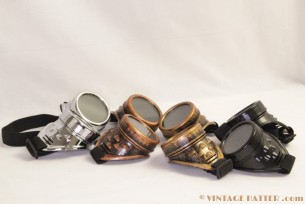 Steampunk lasbril (Goggles) chroom [nieuw]