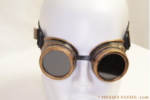 Steampunk Welding Goggles yellow bronze [new]