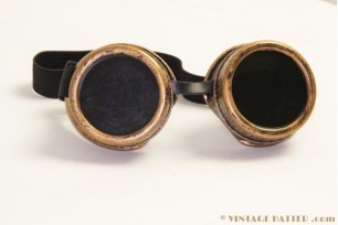 Steampunk Welding Goggles yellow bronze [new]