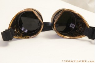 Steampunk Welding Goggles yellow bronze [new]