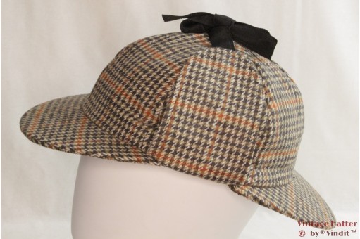 Deerstalker Sherlock Holmes pet Hawkins oranje/groen 58 [nieuw]