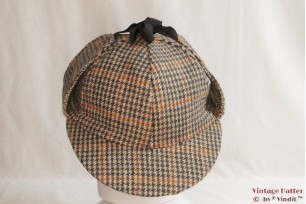 Deerstalker Sherlock Holmes pet Hawkins oranje/groen 58 [nieuw]