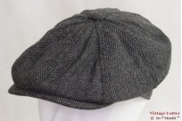 Paperboy cap Hawkins grey herringbone 57 [new]