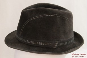 © VintageHatter.com | h-7022-56-7 Fedora Westbury grey velvet 56 Fedora Westbury grey velvet 56